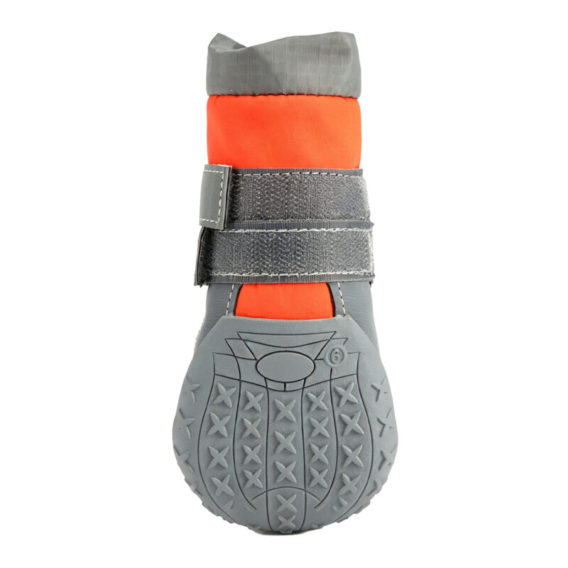 Star Shaped Suction Rubber Outsole Tread Underneath view of all terrain hiking shoes for dogs showing the prominent star-shaped rubber traction treads.