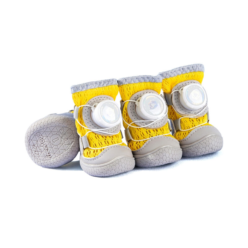 Dial-system dog shoes lemon yellow
