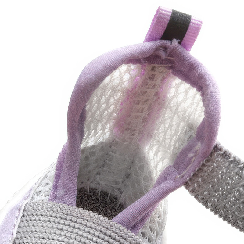 Inside macro profile showcasing the high ventilation open cell mesh structure on breathable mesh dog sandals.