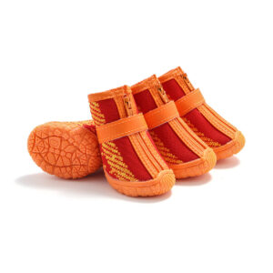 Comfortable Small Dog Shoes Reflective Straps for Night Safety Easy-on-off small dog shoes with breathable zipper mesh structure and adjustable reflective straps for pet safety.