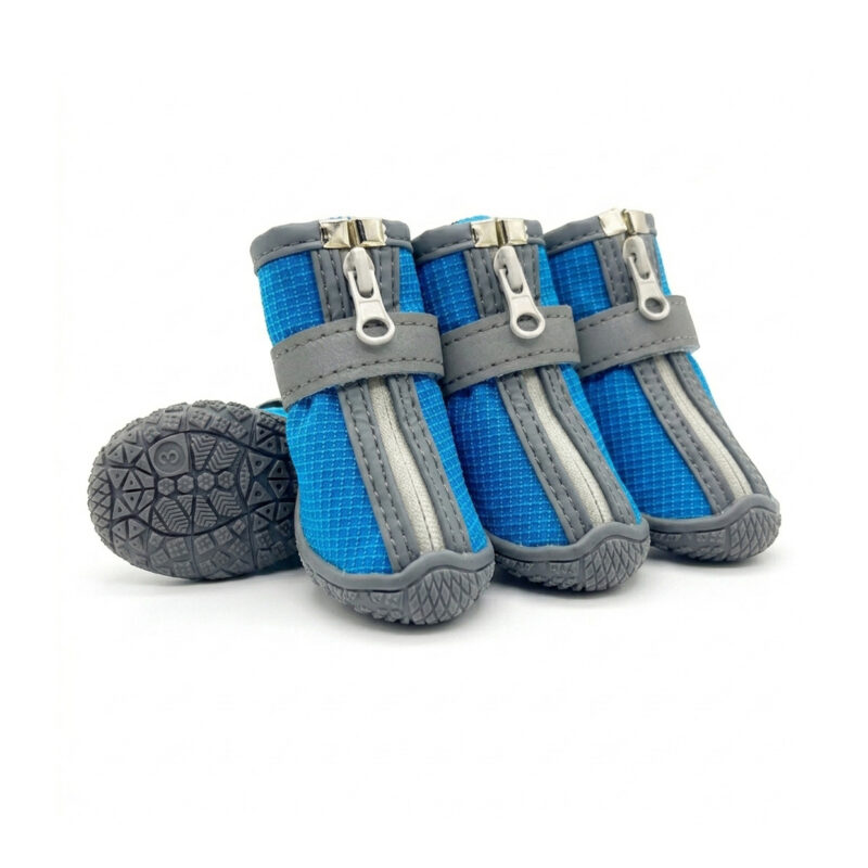 Blue Easy-On-Off Mesh Zipper Dog Shoes blue easy-on-off mesh zipper dog shoes