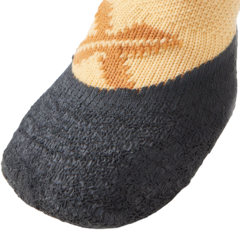 Close-up view of the continuous dipped latex boundary line on anti-slip trail hiking socks.