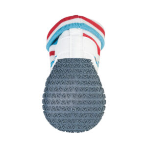 Large Breed Thickened Gray Rubber Anti Slip Traction Texture Bottom view of durable walking shoes for large dogs showcasing the heavy duty gray rubber anti slip wave patterns.