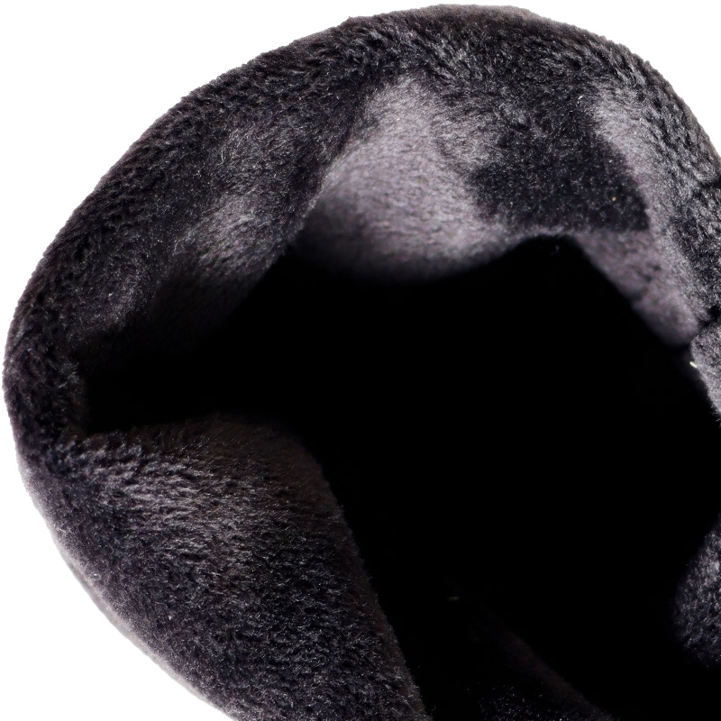 Detailed view of the premium thin fleece interior inside fleece lined winter dog boots ensuring cold weather paw protection.