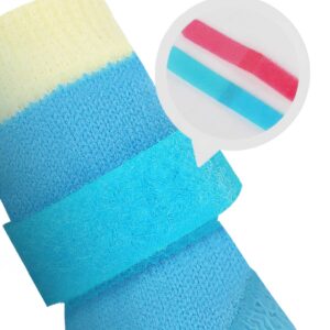 Macro close-up view of the high-density micro-hook closure loop on flyknit breathable dog socks.