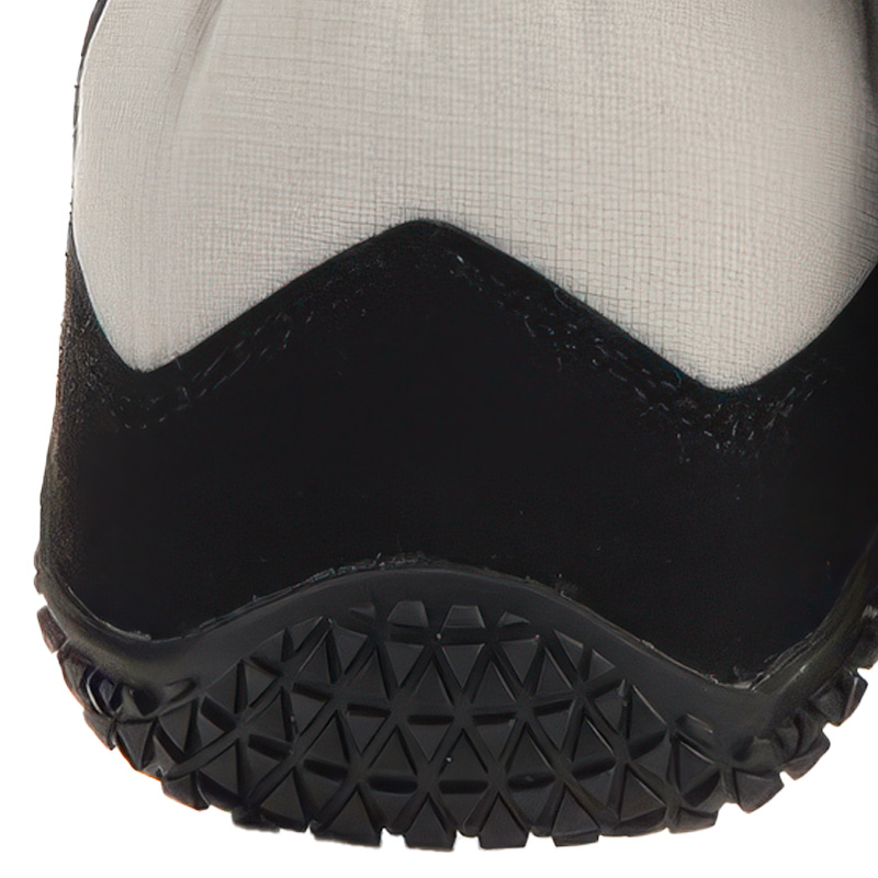 Wear-resistant microfiber leather toe cap shield on large breed protect boots showcasing precise double stitching.
