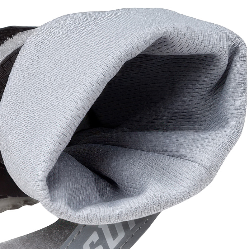 Detailed view of the internal smooth lining chassis and breathable moisture-repellent weave inside dog boots.