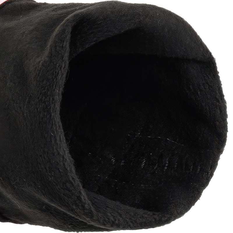 Detailed view of the thickened soft fleece lining chassis inside protective large breed outdoor boots.