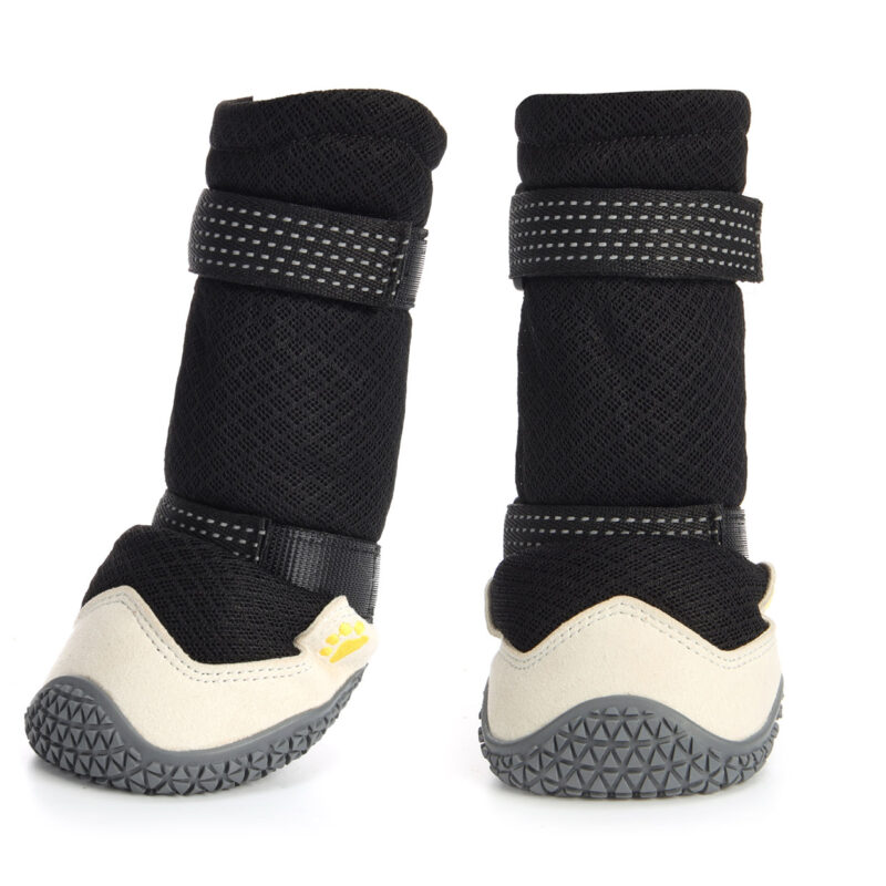 Tall-shaft Summer Dog Boots with Secure Double Hook-and-loop Closure Bands Front and side view of summer dog boots for large dogs with dual-strap high-shaft protection.