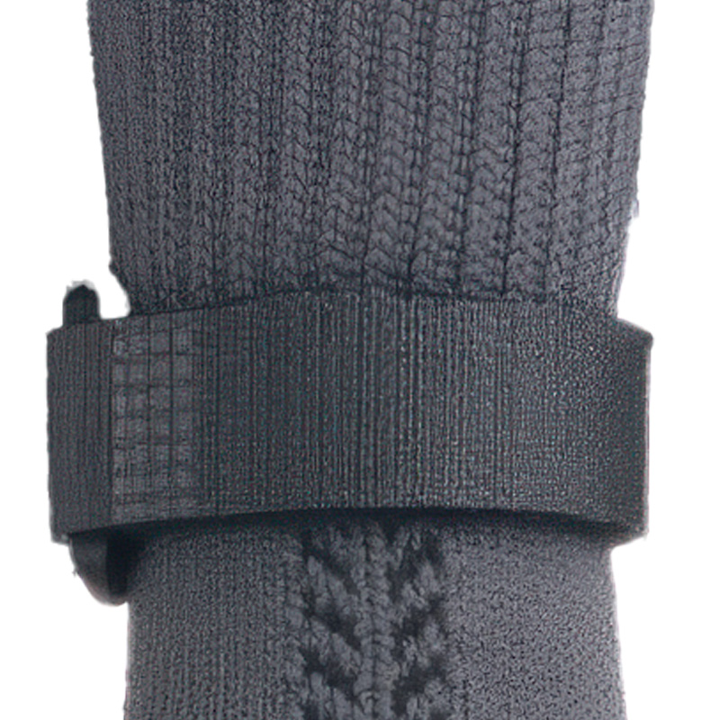 A high-density macro view of the adjustable mesh construction and ankle strap on washable mesh dog booties.