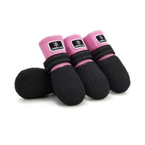 Anti-Slip Outdoor Dog Socks Pink Sakura pink outdoor paw protectors for dogs featuring non-slip flexible latex soles.