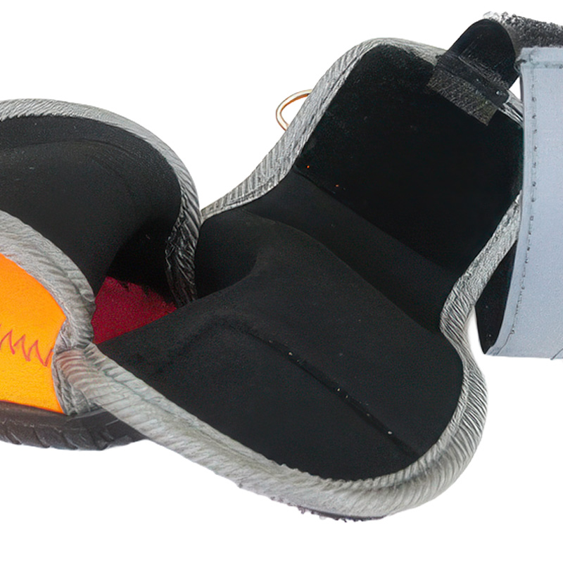 Detailed inner profile of wide opening outdoor boots highlighting the expanded side-slit layout for easy foot entry.