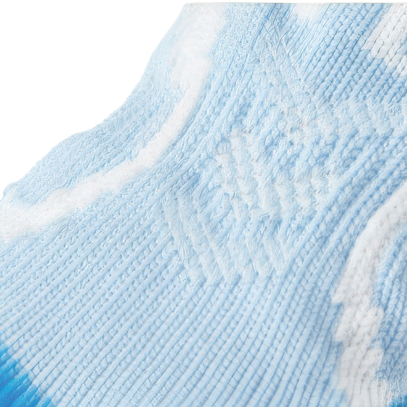 Macro stitch view illustrating the heavy-duty encrypted thermal yarn profile on winter warm dog socks.